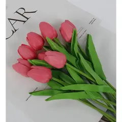 Buchet de Lalele Artificiale cu Aspect Realist (Real Touch), 33 cm