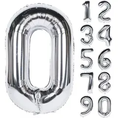 Balon cifră argintiu dimensiune mare 68 x 53 cm