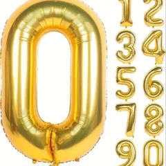 Set baloane cifre aurii 0–9 dimensiune mare