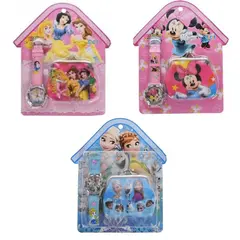 Set Cadou pentru Copii, Ceas de Mână Analogic și Portofel cu Scai, Diverse Modele și Personaje