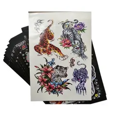 Album Tatuaje Temporare, Set 4 Foi, Dimensiuni 12 x 8.5 cm, Modele Artistice Variate