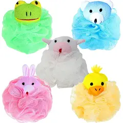 Burete de Baie pentru Copii, Formă Animale din Desene Animate, Textură Moale, Multicolor