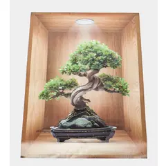 Sticker Decorativ de Perete cu Efect 3D, Model Tablou „Vază cu Flori”, Dimensiuni 40 x 30 cm