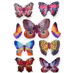 Stickere Decorative pentru Perete, Model Fluturi Multicolor 3D Effect, Dimensiuni 50 x 35 cm