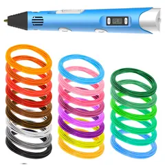 Creion 3D cu Afișaj LCD, Alimentare USB, Set Filamente PLA Colorate, Temperatură Reglabilă 160–230°C