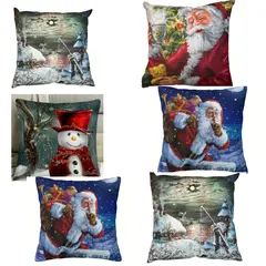 Față de Pernă Decorativă de Crăciun, Catifea Premium, Textură Moale, Model Festiv, 45 x 45 cm