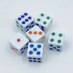 Set 6 Zaruri din Acrilic Translucid, Diverse Culori, 1.6 cm (16 mm)