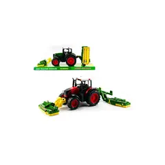 Tractor de Jucărie cu Sistem de Cositoare Triplă Articulată, Utilaj Agricol de Tuns Iarba, 32 cm