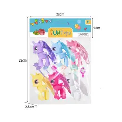 Set 6 Figurine Interactive „Magic Ponies” din Cauciuc Moale, Textură Senzorială și Culori Vibrante