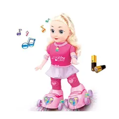 Păpușă Interactivă care Merge pe Role, Funcție Muzicală și Efecte Luminoase, Design Modern