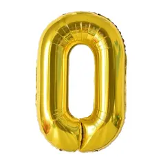 Balon din Folie de Aluminiu, Cifra 0, Culoare Auriu Metalizat, 68 x 53 cm