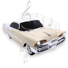 Mașină-Boxă Bluetooth Dodge 59, Radio FM, MP3, Stereo HIFI, 28 cm – Crem