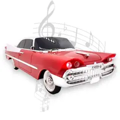 Mașină-Boxă Bluetooth Dodge 59, Radio FM, MP3, Stereo HIFI, 28 cm – Roșu