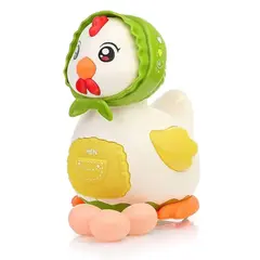 Găinușa Interactivă „Mama Hen” – Mergi, Cântă și Face Ouă, cu Lumini 3D și Senzori de Obstacole