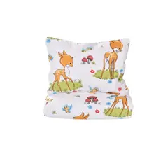 Set Complet Lenjerie 5 Piese pentru Pătuț Stivuibil – Bumbac 100%, Model Căprioare