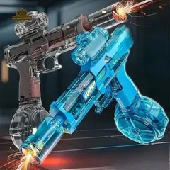 Pistol de Apă Electric Automat cu Rafală Continuă și Iluminare LED, Reîncărcabil USB