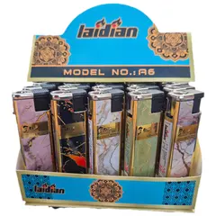 Set 50 Brichete Antivânt "Electronic Lighter", Design Marmorat, Reîncărcabile, Corp Plastic și Metal