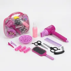 Trusă de Înfrumusețare Electrică „Glamour Salon” în Gentuță Portabilă, cu Uscător de Păr Funcțional și Accesorii