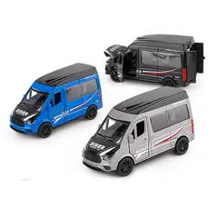 Machetă Metalică Dubă Utilitară „Transporter” – Scara 1:32, Die-Cast, Portiere Mobile, Sunete și Lumini
