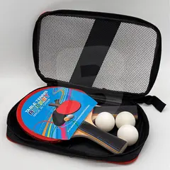 Set Complet Tenis de Masă (Ping Pong): 2 Palete, 3 Mingi și Husă de Transport