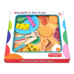Set Bucătărie din Lemn pentru Copii, Legume și Fructe de Tăiat cu Scai, Modele Diverse