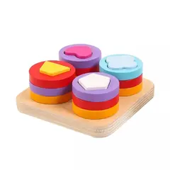 Jucărie Montessori din Lemn pentru Copii, Sortator cu Forme Geometrice și Culori