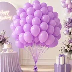 Set 50 Baloane din Latex, Mov, Ideale pentru Petreceri și Aniversări