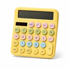 Calculator Electronic de Birou RH-2208B, Afișaj Mare 12 Cifre, Alimentare Duală Solară și Baterie, Culori Pastelate, Galben