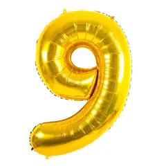 En-gros Balon din Folie de Aluminiu, Cifra 9, Culoare Auriu Metalizat, 68 x 53 cm, Cifra: Cifra 9 - vânzare en-gros pentru revânzare