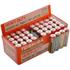 Set 40 Baterii Toshiba Heavy Duty R6 1.5V, Zinc-Carbon