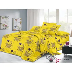 En-gros Lenjerie pat finet galben set 4 piese 200 x 230 cm - vânzare en-gros pentru revânzare