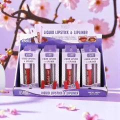 Ruj lichid + creion contur buze Ushas Liquid Lipstick & Lipliner 2 în 1 - US023A
