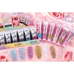 En-gros Gel sclipici metalic pentru ochi și corp Ushas EL651 - set 24 bucăți - vânzare en-gros pentru revânzare