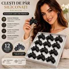 En-gros Clești de păr siliconați negri G448 - set 12 bucăți - vânzare en-gros pentru revânzare