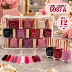 En-gros Ojă Clasică cu Efect Gel Cairuo 18 ml - Set 12 Culori cu Portfard - Cod 5937 A - vânzare en-gros pentru revânzare