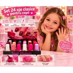 Set Ojă Clasică pentru Copii Cairuo 2038 8 ml - 24 Culori