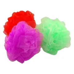 Burete de baie tip puf pentru curățare delicată și spumare bogată