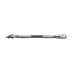 Cuțitaș profesional din inox cu cap lance și cap rozetă pentru curățarea cuticulelor