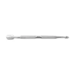 Cuțitaș profesional din inox cu cap rozetă și cap plat pentru cuticule