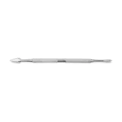 Cuțitaș profesional tip săgeată din inox cu vârf ascuțit și cap spatulă pentru cuticule