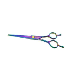 Foarfecă de tuns YTT 6.0 cu finisaj multicolor rainbow și lame ultra-ascuțite pentru tăiere lină în degrade