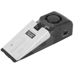 Alarmă de ușă tip opritor cu senzor de presiune 95 dB, argintiu/negru