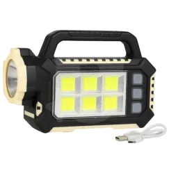 Lampă portabilă solară Hi Sheen HS-802 cu proiector frontal și iluminare laterală LED COB