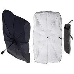 Parasolar auto tip umbrelă pentru parbriz, protecție solară interior, negru