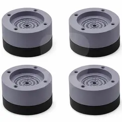 Set 4 picioare antivibrații și antizgomot pentru mașină de spălat și uscător, cauciuc natural și ABS, suprapozabile