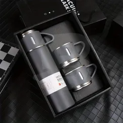 Set termos inox 500 ml cu doua cani in cutie cadou