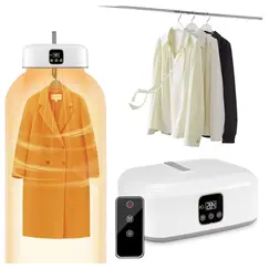 Uscător electric portabil pentru haine și rufe 600W, aer cald 360°, temporizare 1–8 ore, sterilizare UV