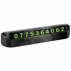 Placă număr telefon parcare auto cu afișaj verde și capac de confidențialitate