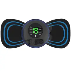 Mini aparat de masaj electric EMS portabil cu 8 programe și 19 niveluri de intensitate