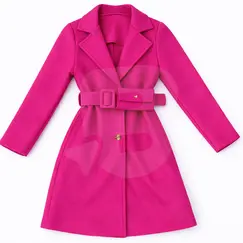 Palton fete 4–14 ani culoare fucsia cu cordon – set 6 bucăți